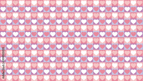 シンプルで可愛いハートのパターン・シームレス背景