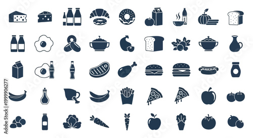 Food Icon Set Vector Illustration for Menu Design Food Delivery App