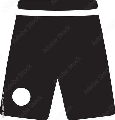 Vector illustration of athletic shorts for sports activities featuring a circular detail icon