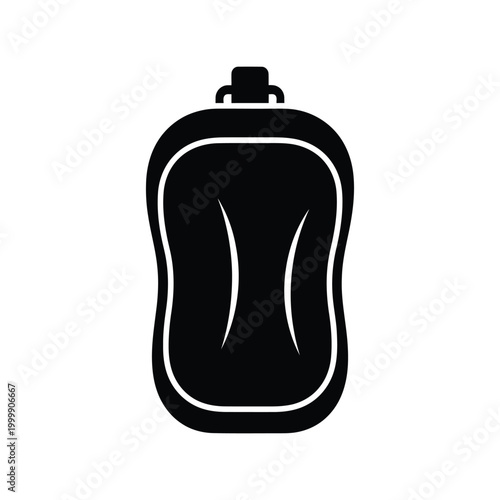Black silhouette icon of a squeeze bottle for liquid soap or ketchup condiment Vector
