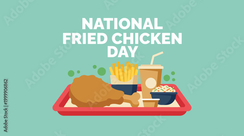 National Fried Chicken Day food illustration.