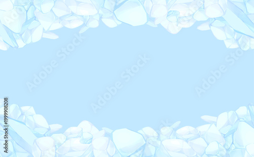 手描きの氷イラストフレーム3_横