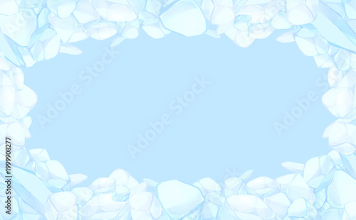 手描きの氷イラストフレーム4_横