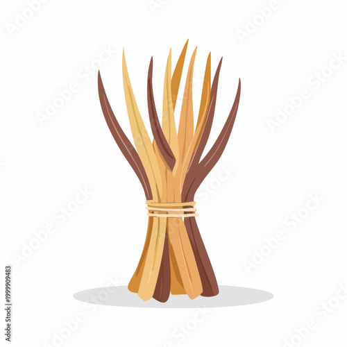 Bundle of Dry Grass or Straw Tied Together