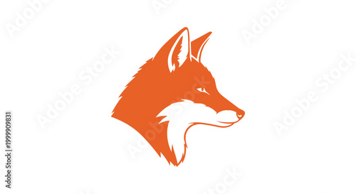 Fotografie Red Fox Head Illustration Profile View.