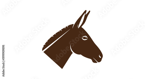 Donkey Head Illustration Profile Side View.