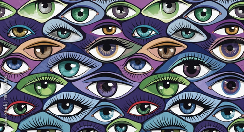 Many Eyes Watching You Abstract Pattern.