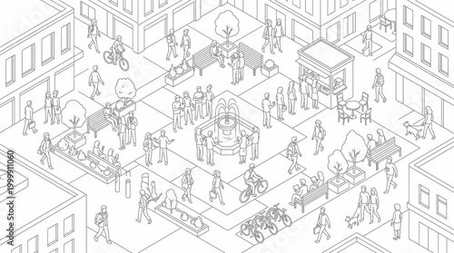 Isometric graphic illustration of a human hand transformed into a complex circuit board with a central processor and interconnected digital elements, symbolizing technology and biology.