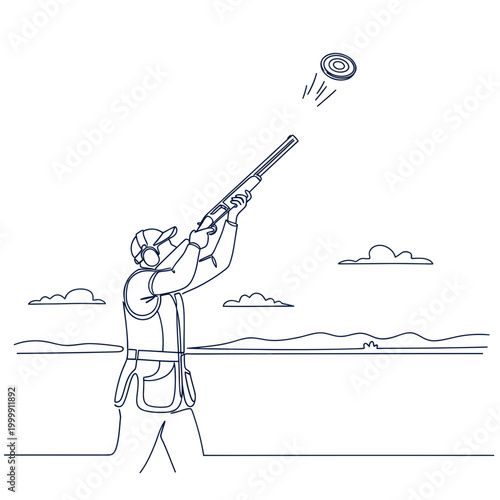 Clay Shooting Sports - Man Shooting Target in Open Field