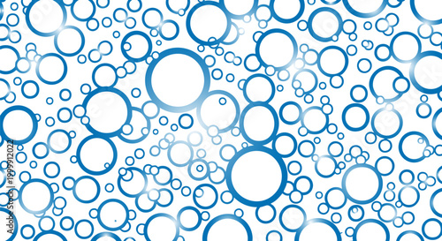 Abstract blue water bubbles background vector, underwater oxygen circles pattern, refreshing liquid texture for beverage branding and spa design