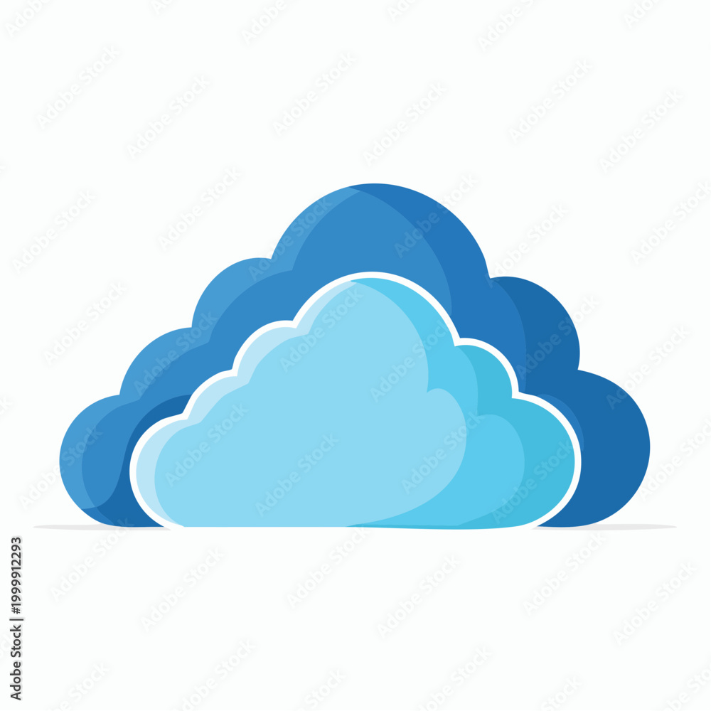 Fototapeta premium Stylized Blue Cloud Icon