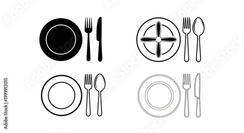 Whisk Plate Settings Illustration for Restaurant Cooking and Catering Services