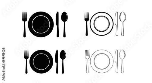 Whisk Table Setting with Cutlery Vector Illustration Flat Design Concept
