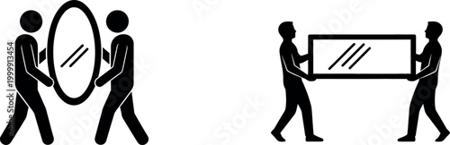 Stargate symbolism two figures with oval and rectangular devices