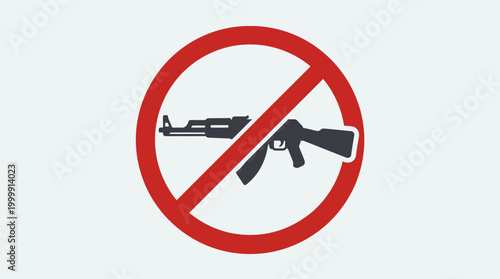 No Guns Sign Symbol Prohibition Icon Safety Warning.