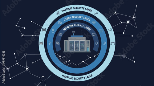 Futuristic Digital Data Center Technology Illustration.
