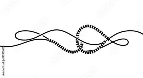 Canvas-taulu Black cord with coiled spiral design.