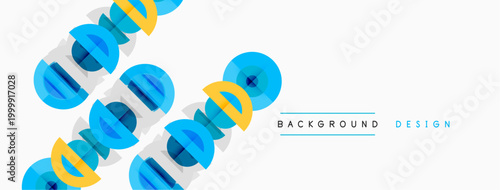 Abstract geometric shapes, blue, yellow hues. Modern design element, clean background, simple composition. Minimalist aesthetic.