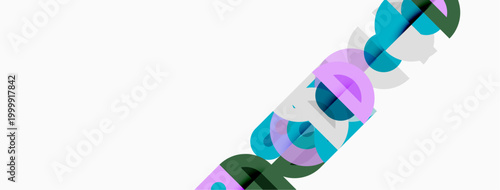 Abstract geometric shapes overlap, creating colorful design. Minimalist composition with white background. Modern aesthetic.