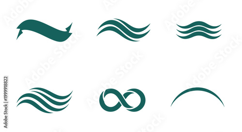 Foto Green infinity and wave symbols.