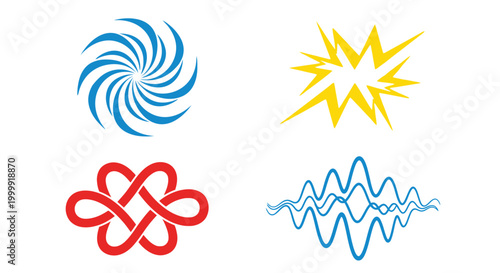 Collection of abstract graphic shapes icons.