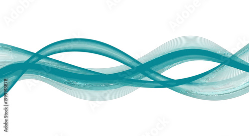 Blue Green Wavy Abstract Lines.
