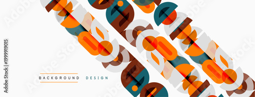 Abstract geometric pattern. Overlapping shapes create dynamic visual texture. Modern design elements, bright colors, simple forms.