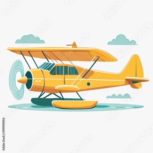 Yellow Seaplane Illustration