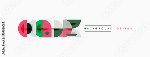 Abstract geometric shapes, pink, green, gray. Minimalist design elements on white background. Simple composition, modern aesthetic.