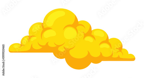 Bright Yellow Cumulus Cloud Illustration - Sunny Sky Element