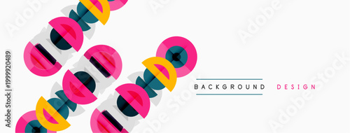 Abstract geometric pattern. Colorful overlapping shapes create dynamic visual effect. Modern design element for backgrounds, textures.