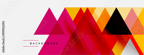 Abstract geometric design. Overlapping triangles create dynamic, colorful pattern. Modern background suitable for various projects.
