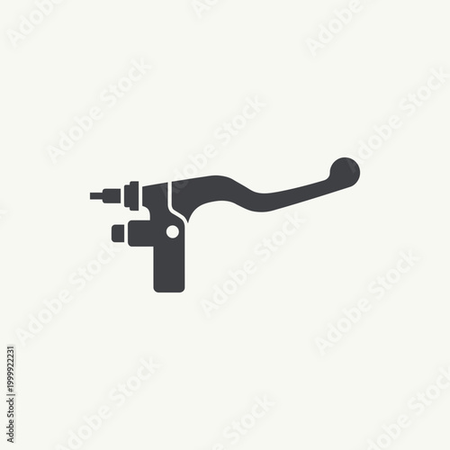 A dark grey silhouette icon of a motorcycle or bicycle brake or clutch lever assembly on a light background.