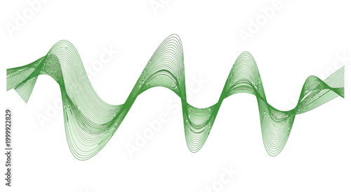 Green wave abstract digital graphic design.