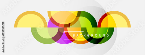 Abstract colorful overlapping shapes create modern design. Minimalist composition, vibrant hues, simple geometry. Background element for projects.