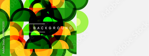 Abstract colorful circles overlap, creating dynamic visual effect. White space provides contrast, clean backdrop for text.