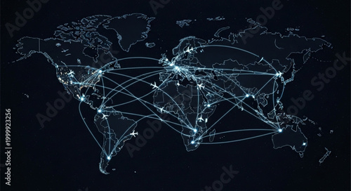 Global Network Connectivity - A Visual Representation of Interconnectedness.