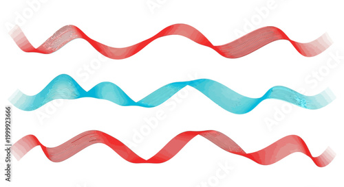 Colorful Gradient Ribbons Wavy Patterns.