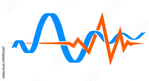 Medical Heartbeat EKG Graph Signal.