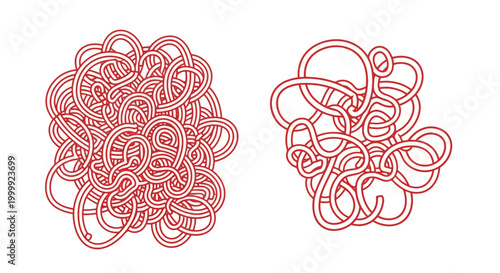 Two piles of red rubber bands.