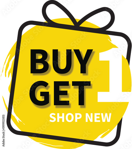 Quadro su tela special offer promotion vector icon buy 1 get 1 free bonus