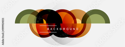 Abstract design features overlapping colorful arcs. Minimalist composition with text element background. Modern aesthetic, clean lines, simple shapes.