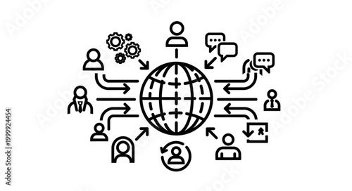 Global Network of People Connecting and Communicating Around the World.