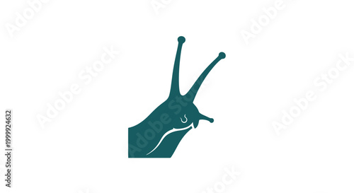 Fotografi Simple Vector Illustration of Snail Head.