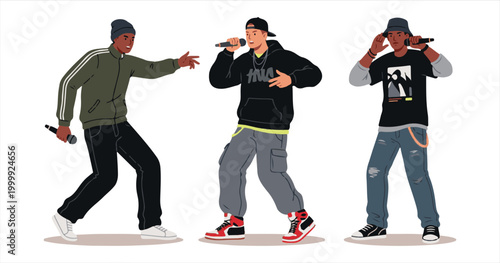 hip hop musician singing in cool clothes