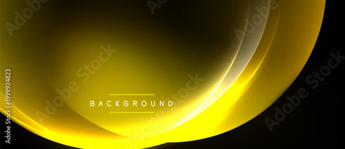 Abstract golden waves form elegant backdrop. Smooth gradients create dynamic visual effect. Minimalist design suits various projects.