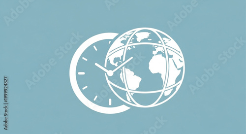 Global Time Management - A Conceptual Illustration of Time Zones and Coordination.
