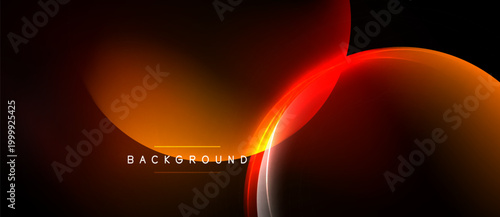 Abstract background features orange curves, gradients. Dark shades dominate composition, creating dynamic visual effect. Text reads background.