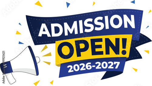  Admission open banner ,poster for 2026-2027 educational institutions vector illustration isolated on background. enrollment campaigns for 2026-2027 vector design.