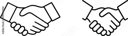 Handshake icon set vector symbol of agreement partnership trust business deal greeting collaboration communication professional support unity concept collection group.